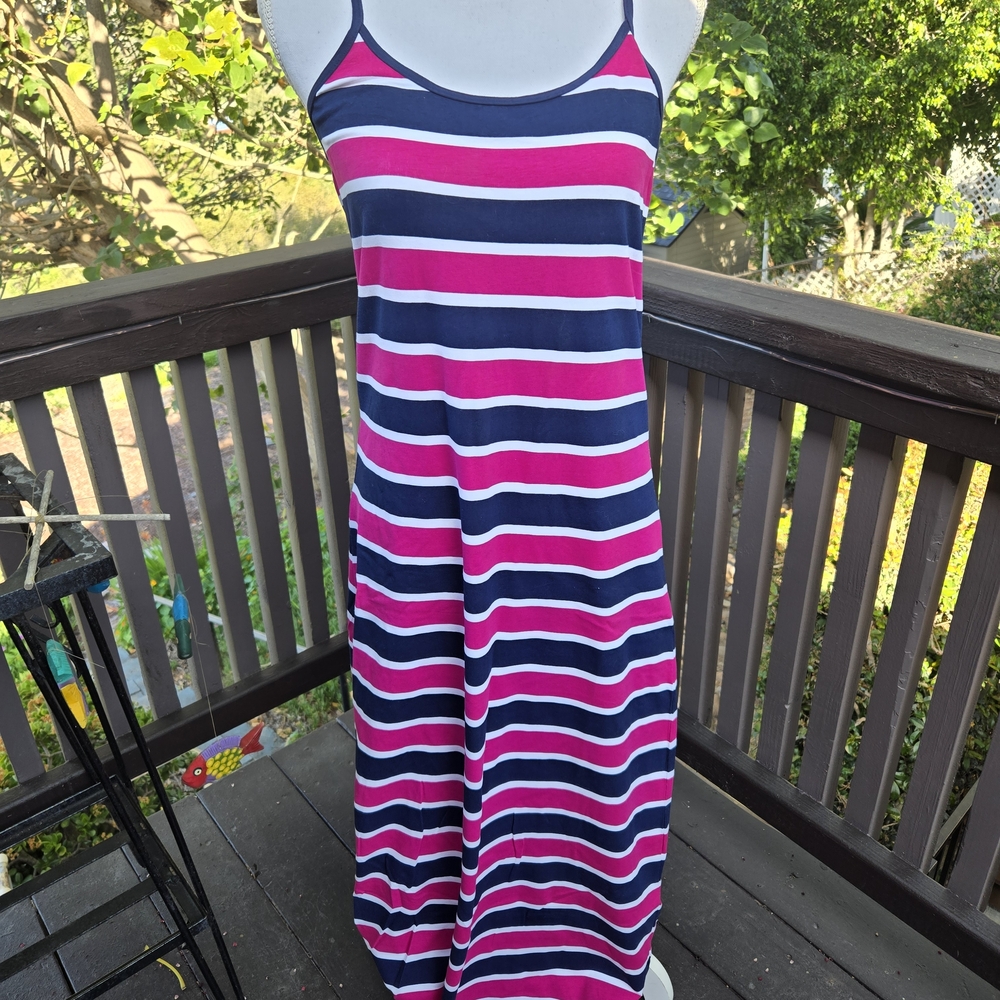 Tommy Bahama Nautical Stripe Dress in Pink and Navy
